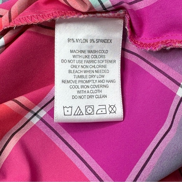 Foxcroft Pink and Green Button Down Shirt size 8 - Picture 10 of 13